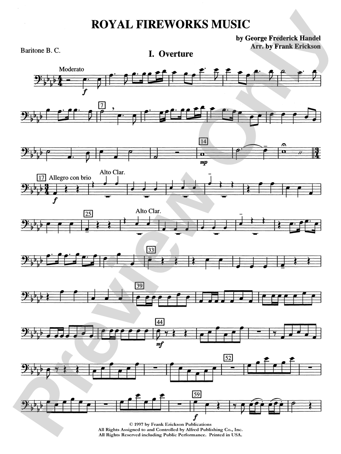 Royal Fireworks Music: Baritone B.C.