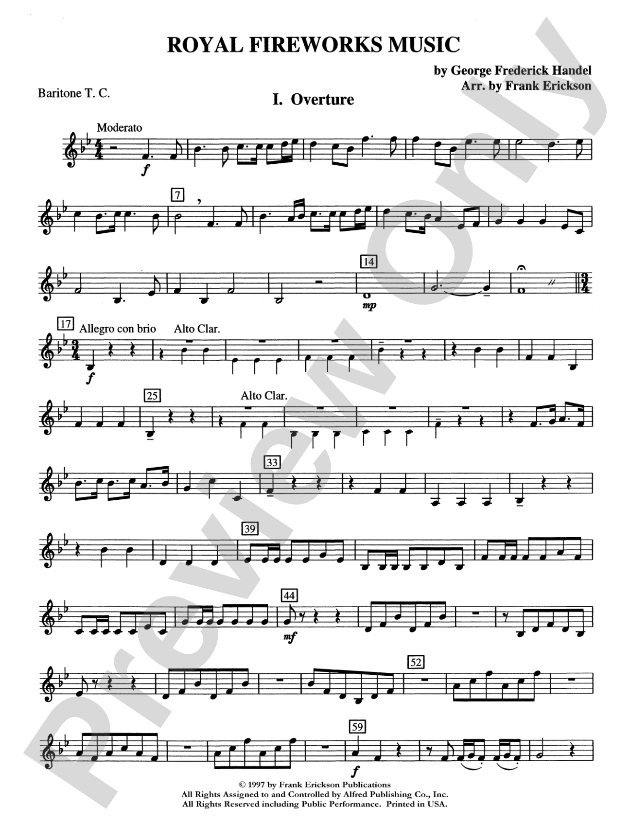 Royal Fireworks Music: Baritone T.C.