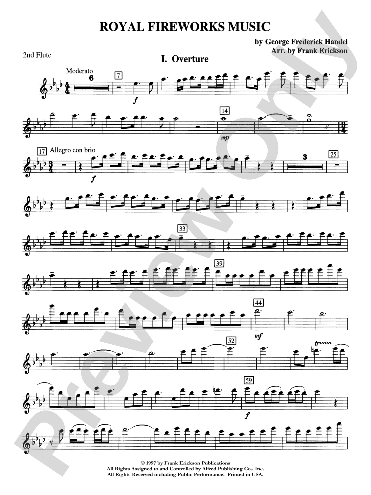 Royal Fireworks Music: 2nd Flute