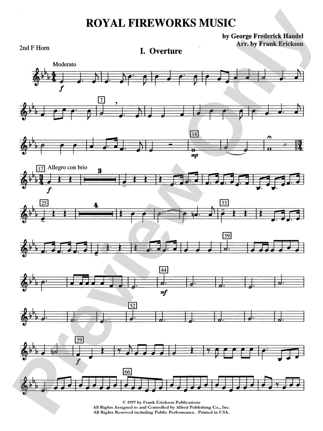 Royal Fireworks Music: 2nd F Horn