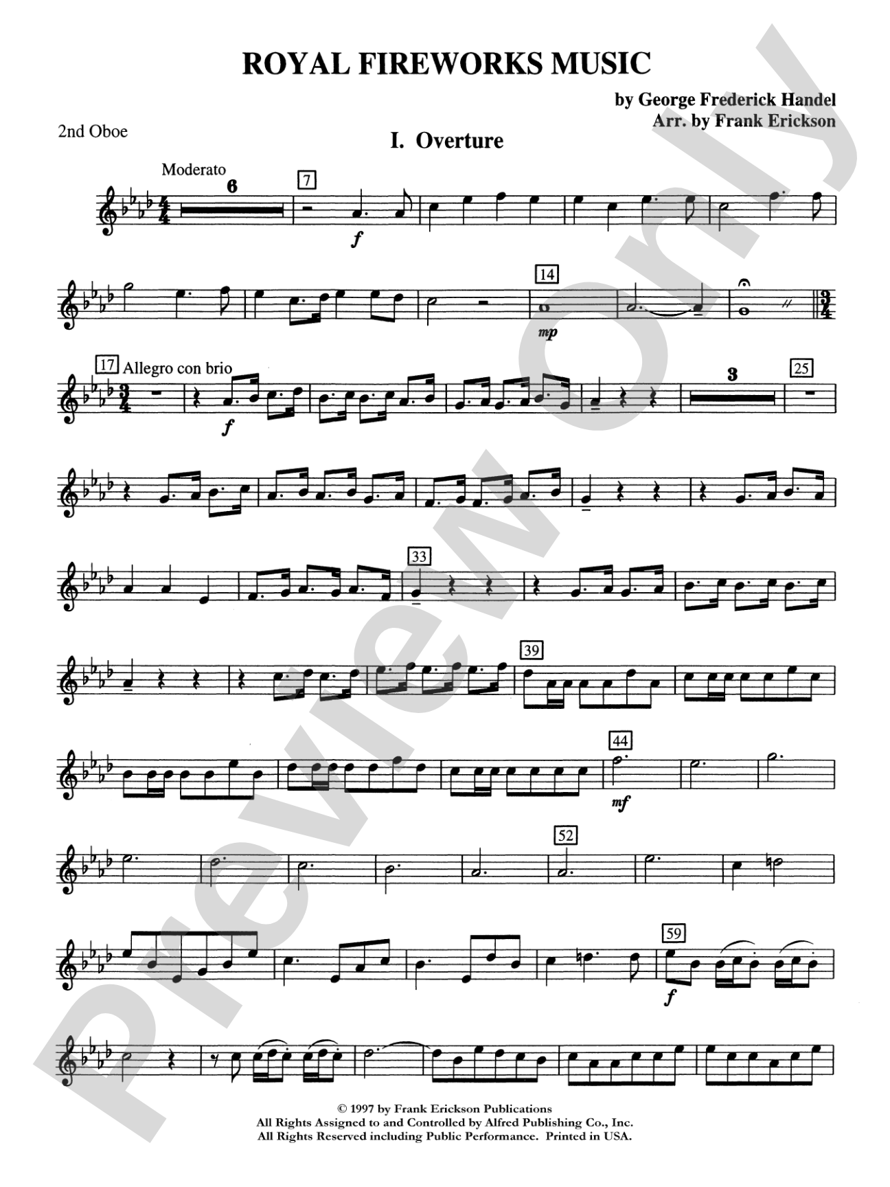 Royal Fireworks Music: 2nd Oboe
