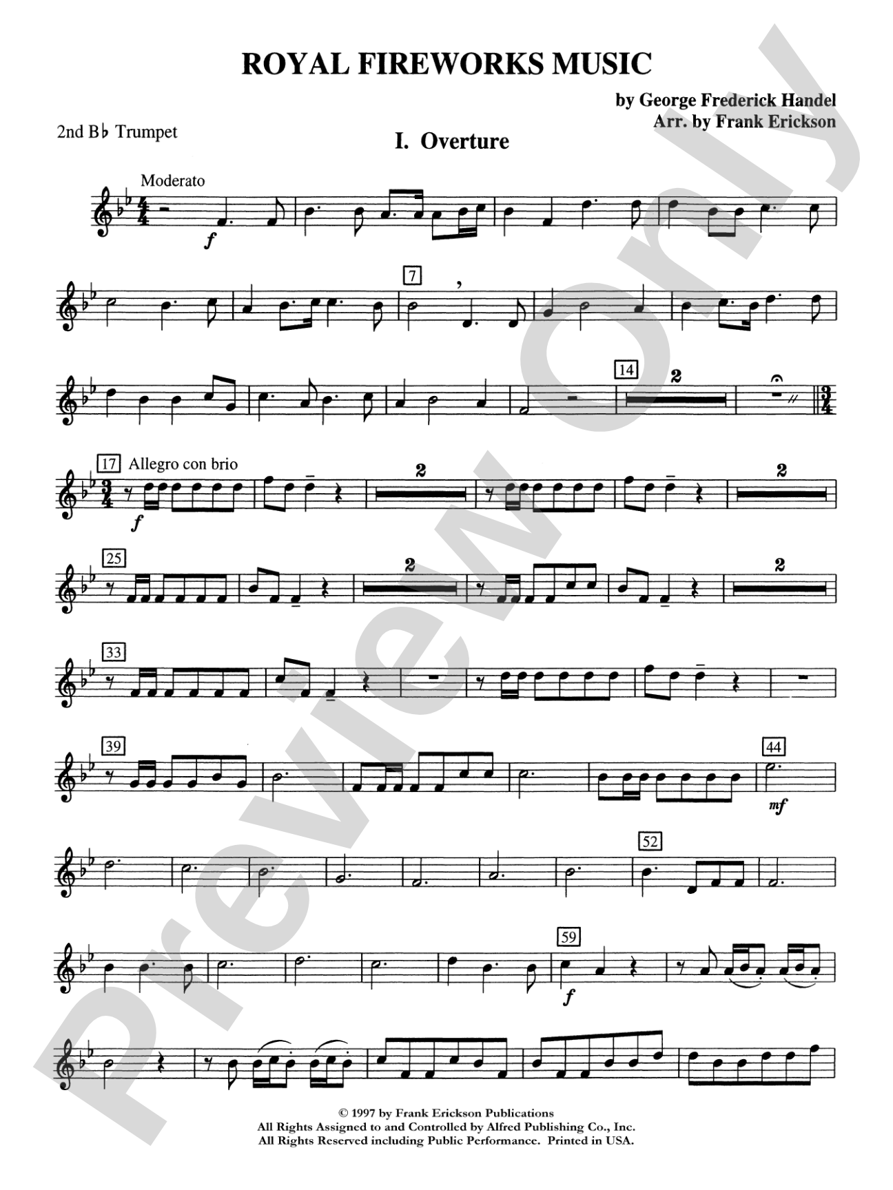 Royal Fireworks Music: 2nd B-flat Trumpet