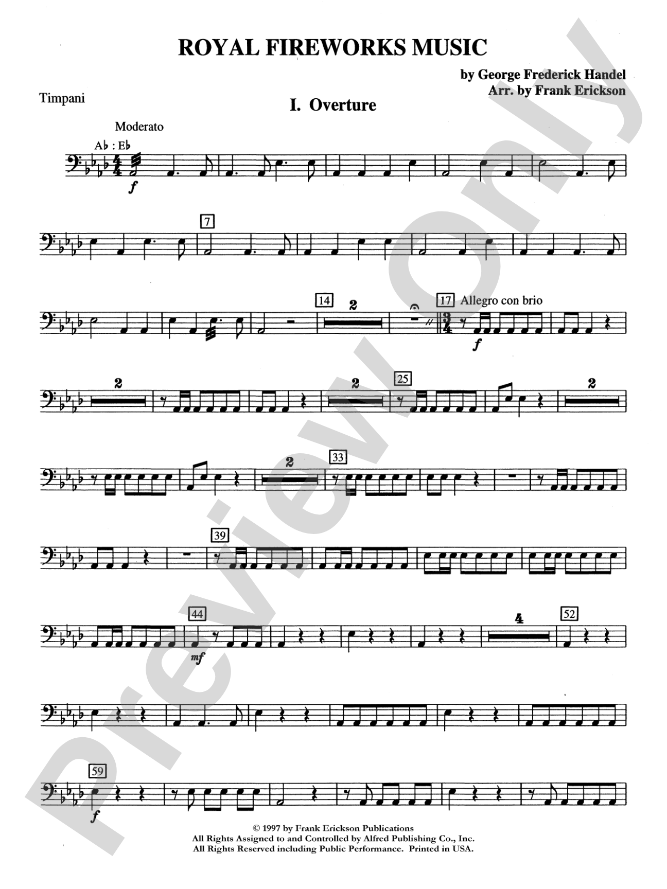 Royal Fireworks Music: Timpani