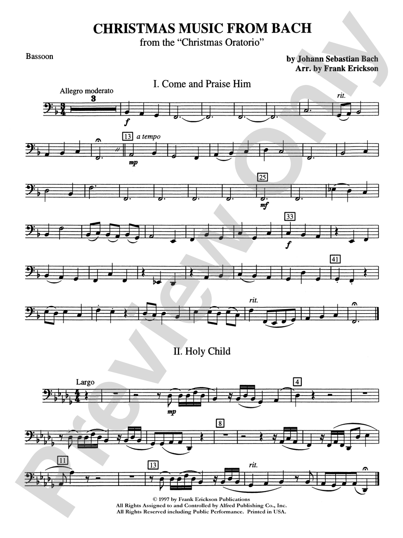 Christmas Music from Bach: Bassoon