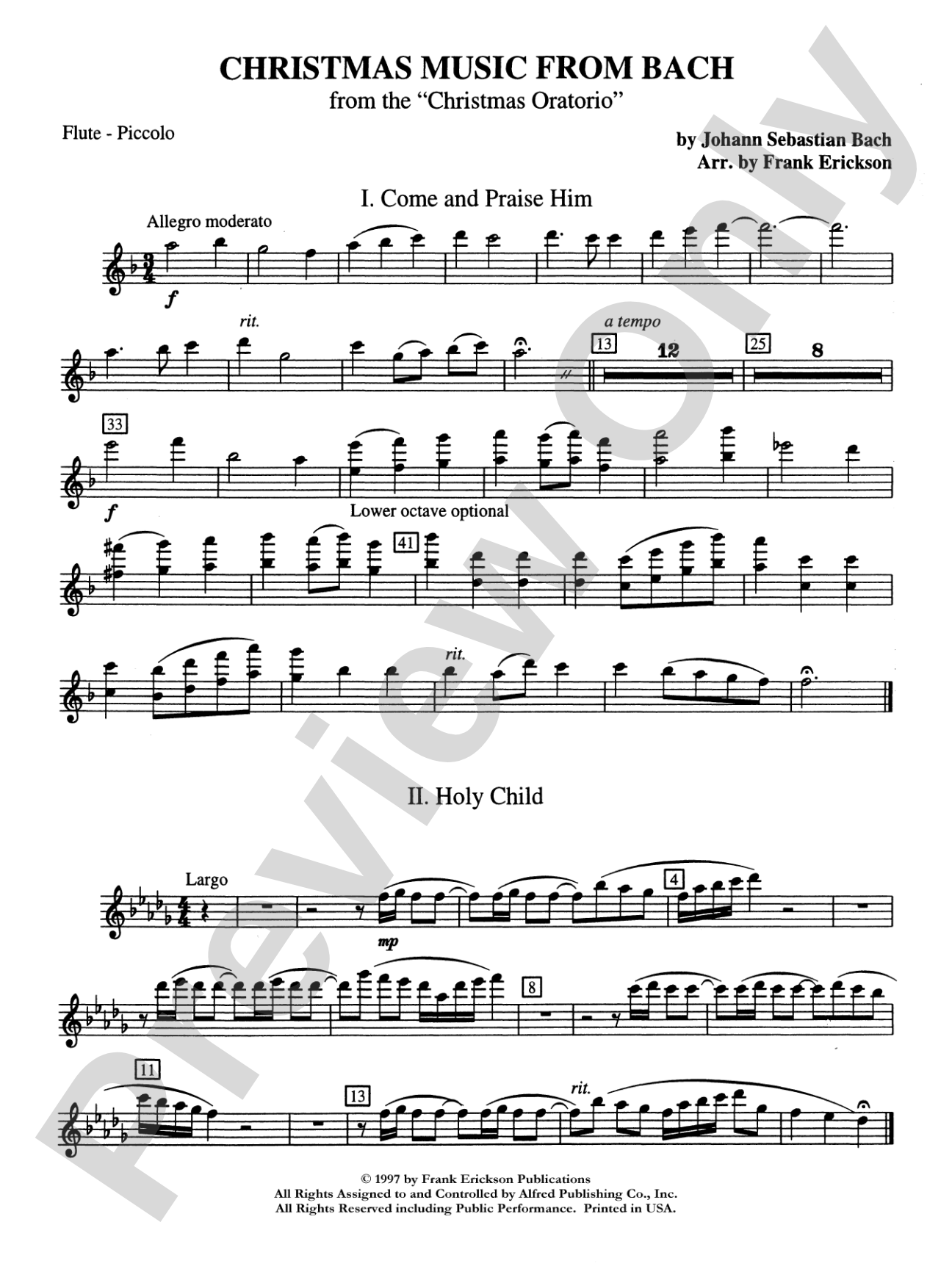 Christmas Music from Bach: Flute