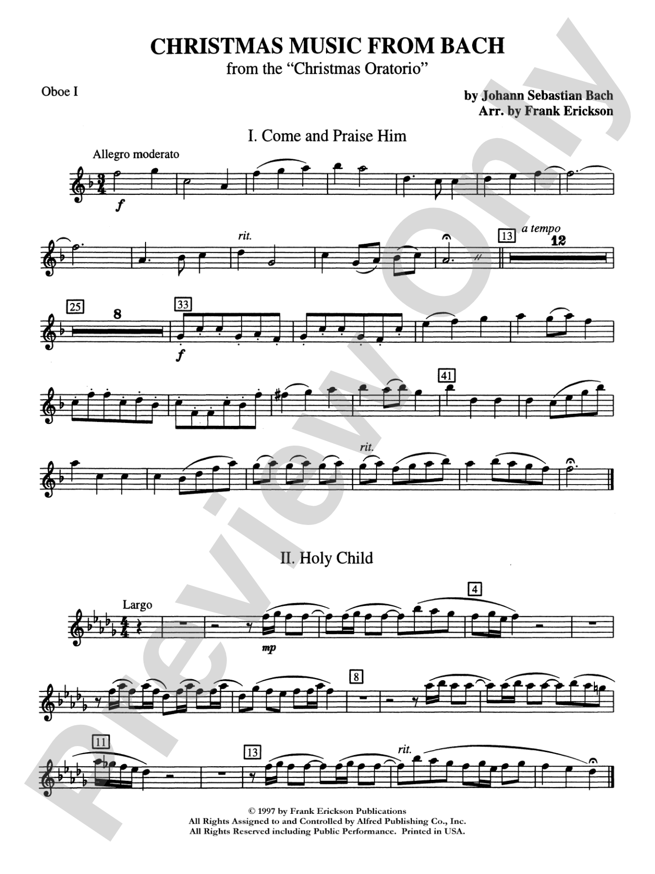 Christmas Music from Bach: Oboe