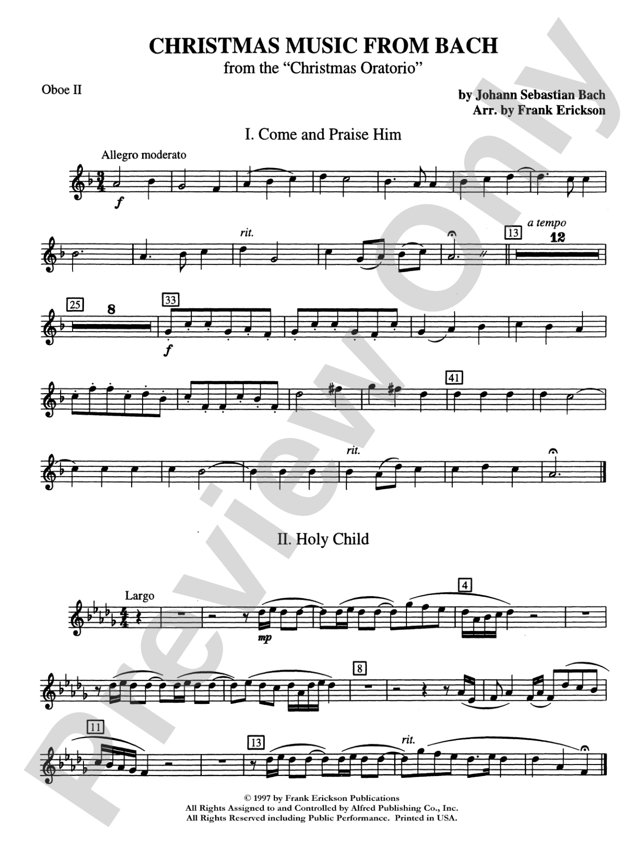 Christmas Music from Bach: 2nd Oboe