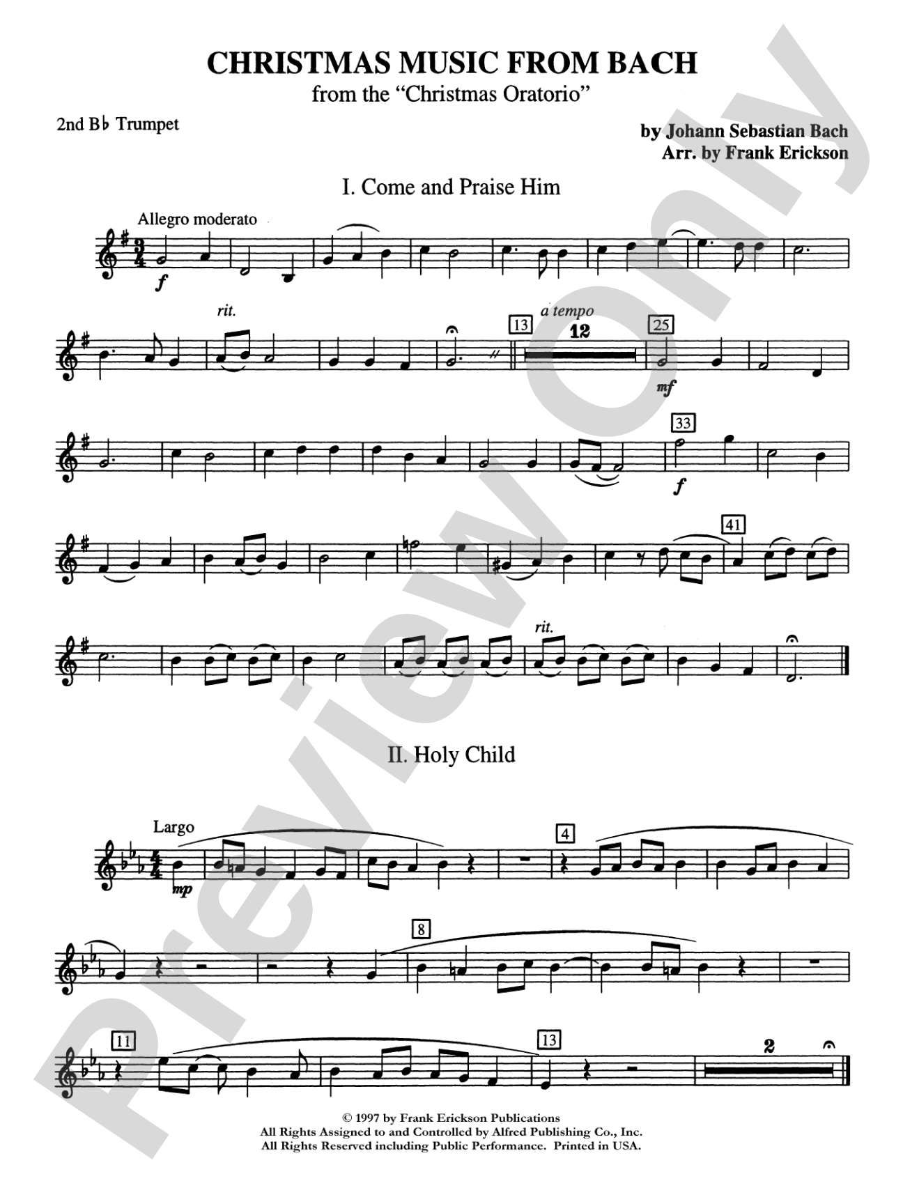 Christmas Music from Bach: 2nd B-flat Trumpet