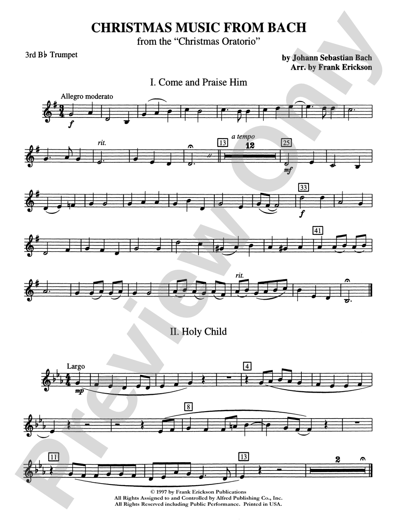Christmas Music from Bach: 3rd B-flat Trumpet