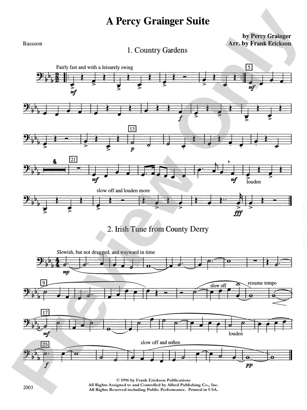 A Percy Grainger Suite: Bassoon