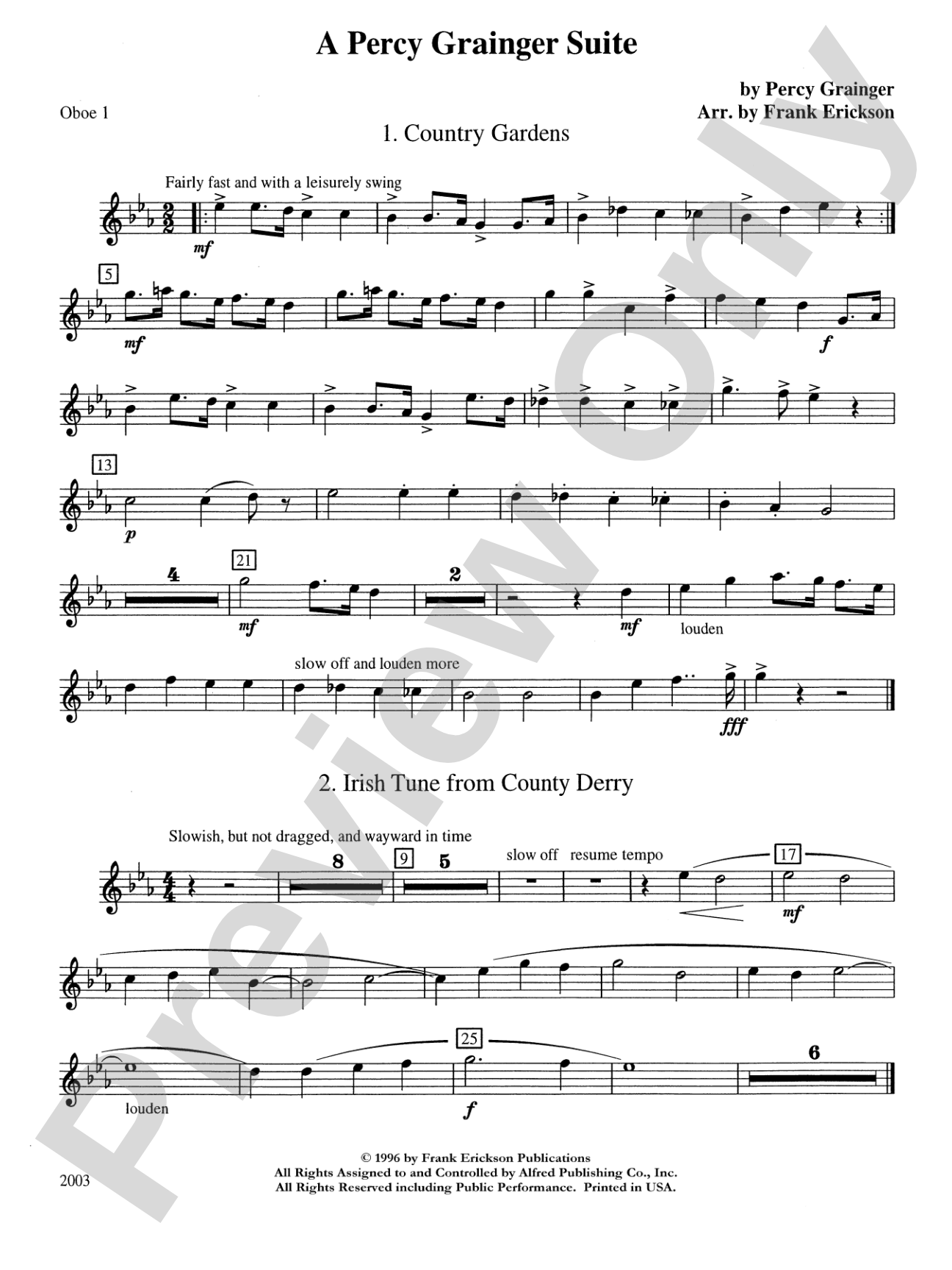 A Percy Grainger Suite: Oboe