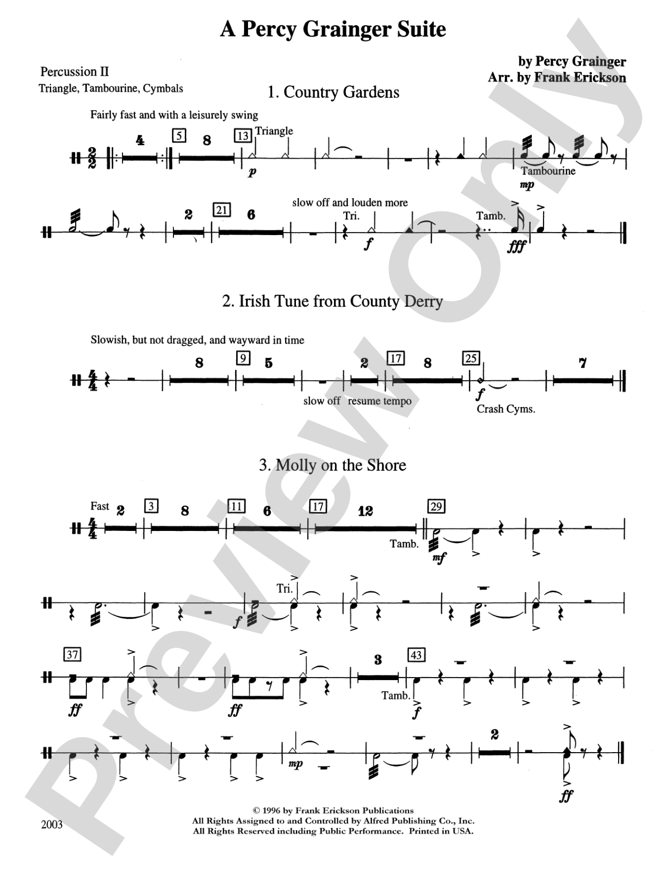 A Percy Grainger Suite: 2nd Percussion