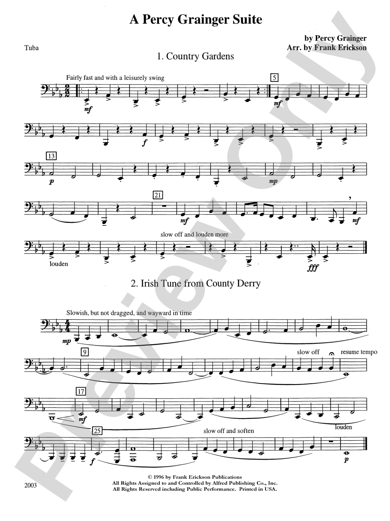 A Percy Grainger Suite: Tuba