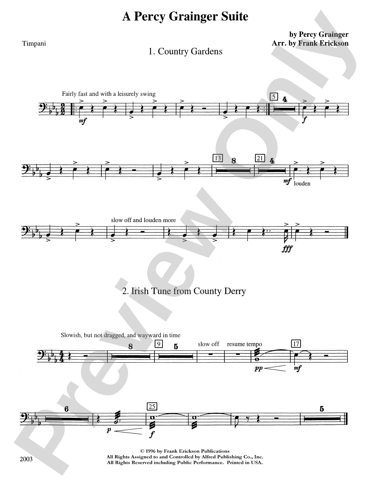 A Percy Grainger Suite: Timpani