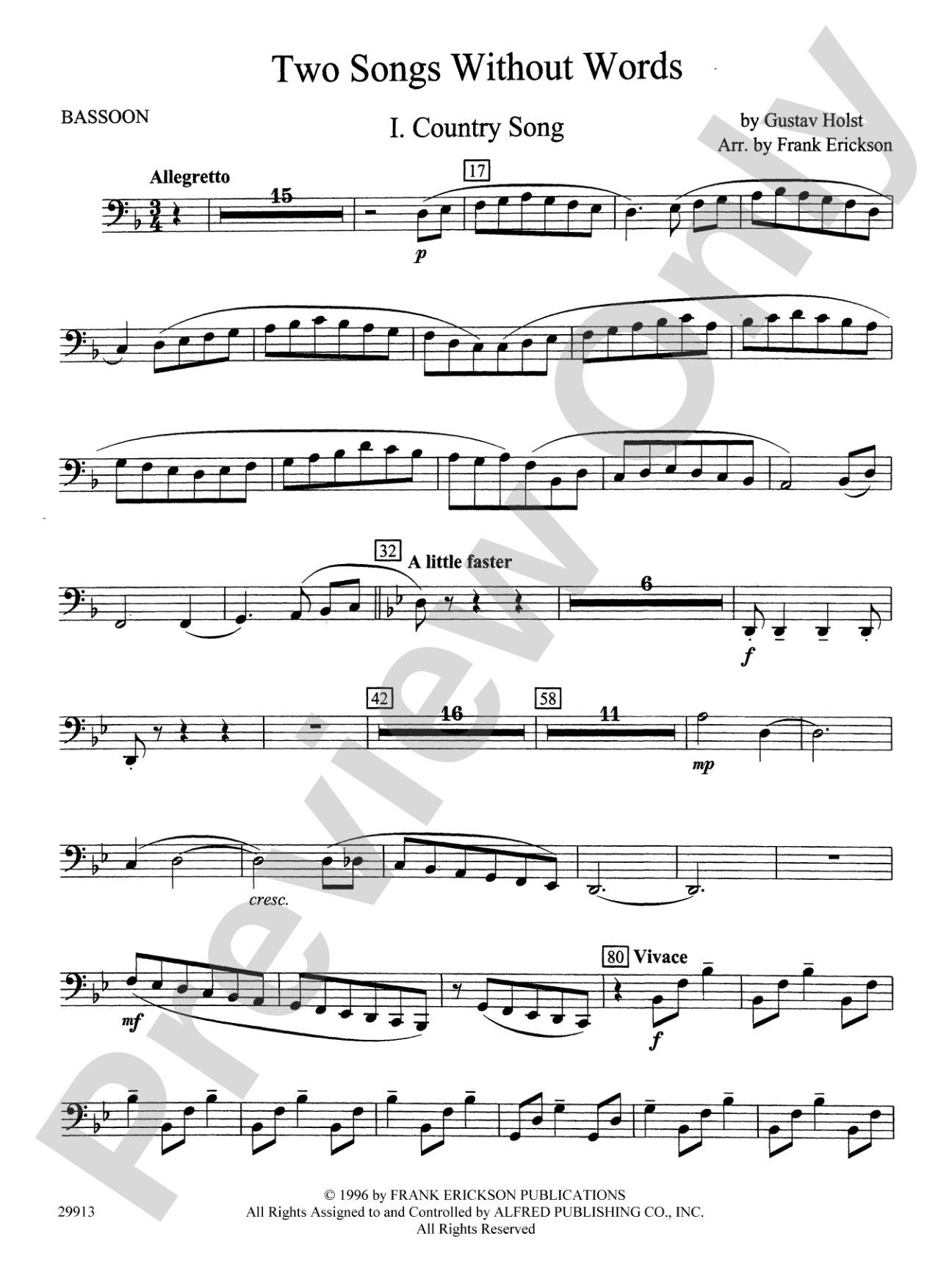 Two Songs Without Words: Bassoon