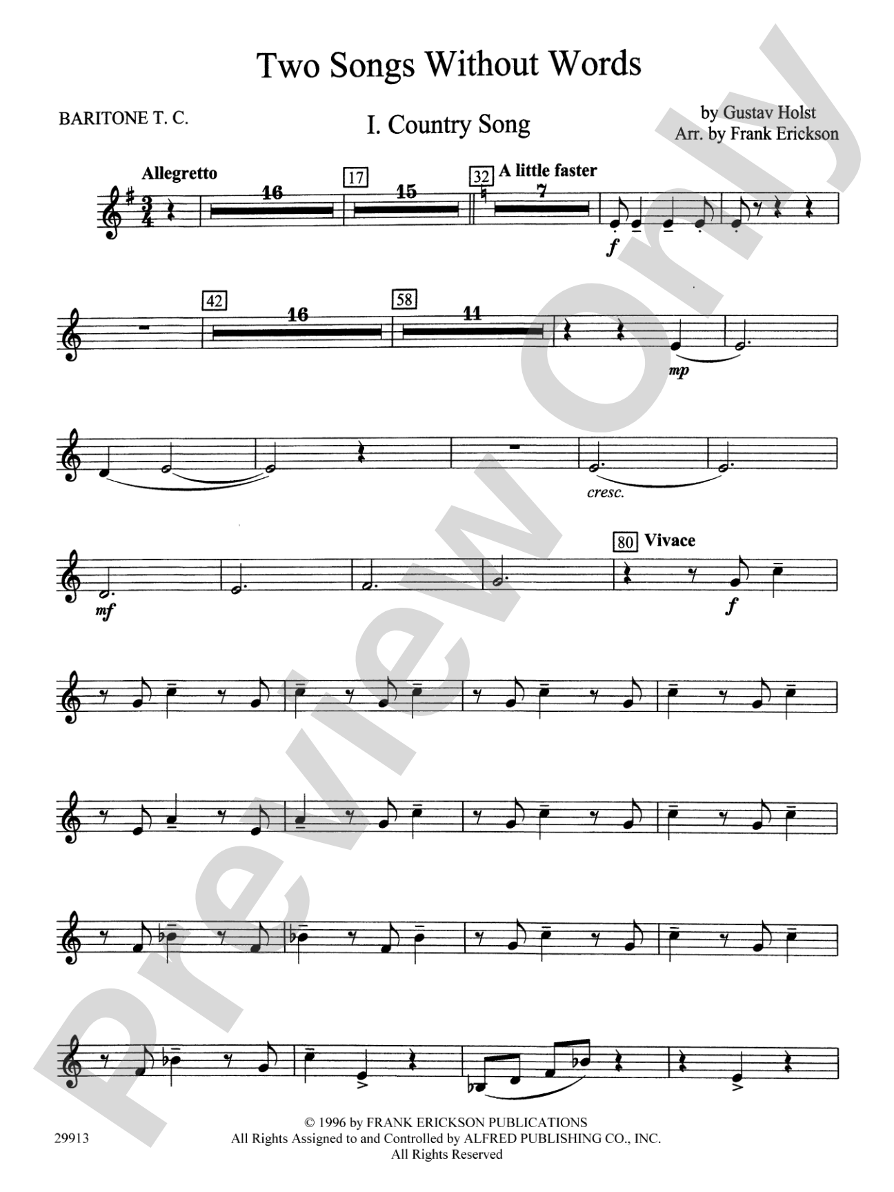 Two Songs Without Words: Baritone T.C.