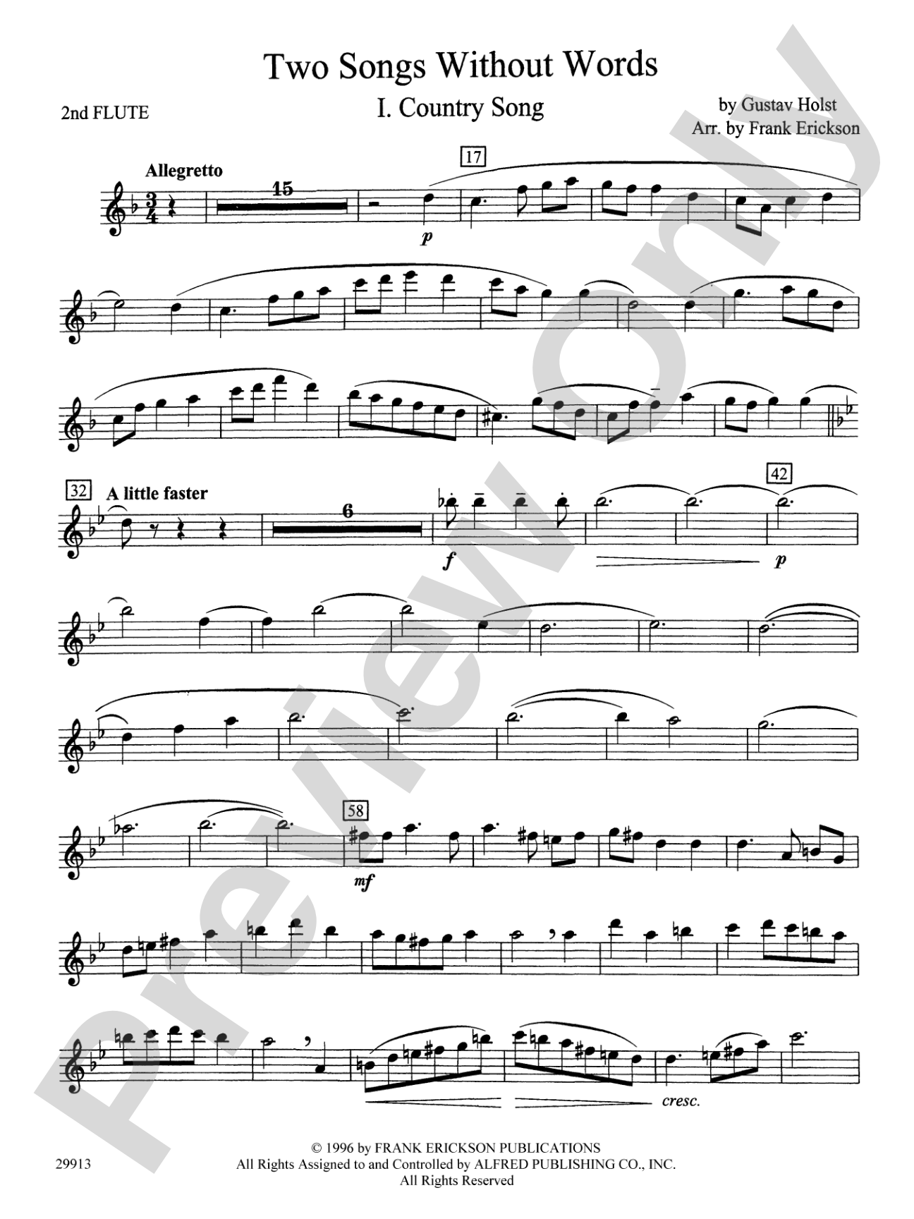 Two Songs Without Words: 2nd Flute