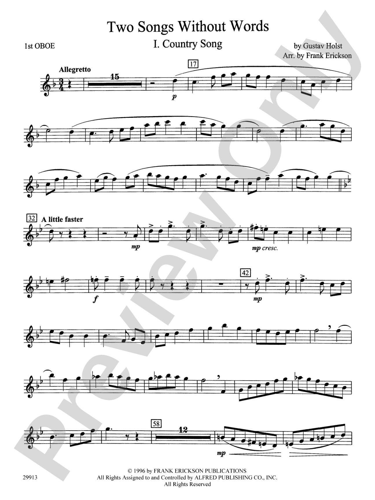 Two Songs Without Words: Oboe