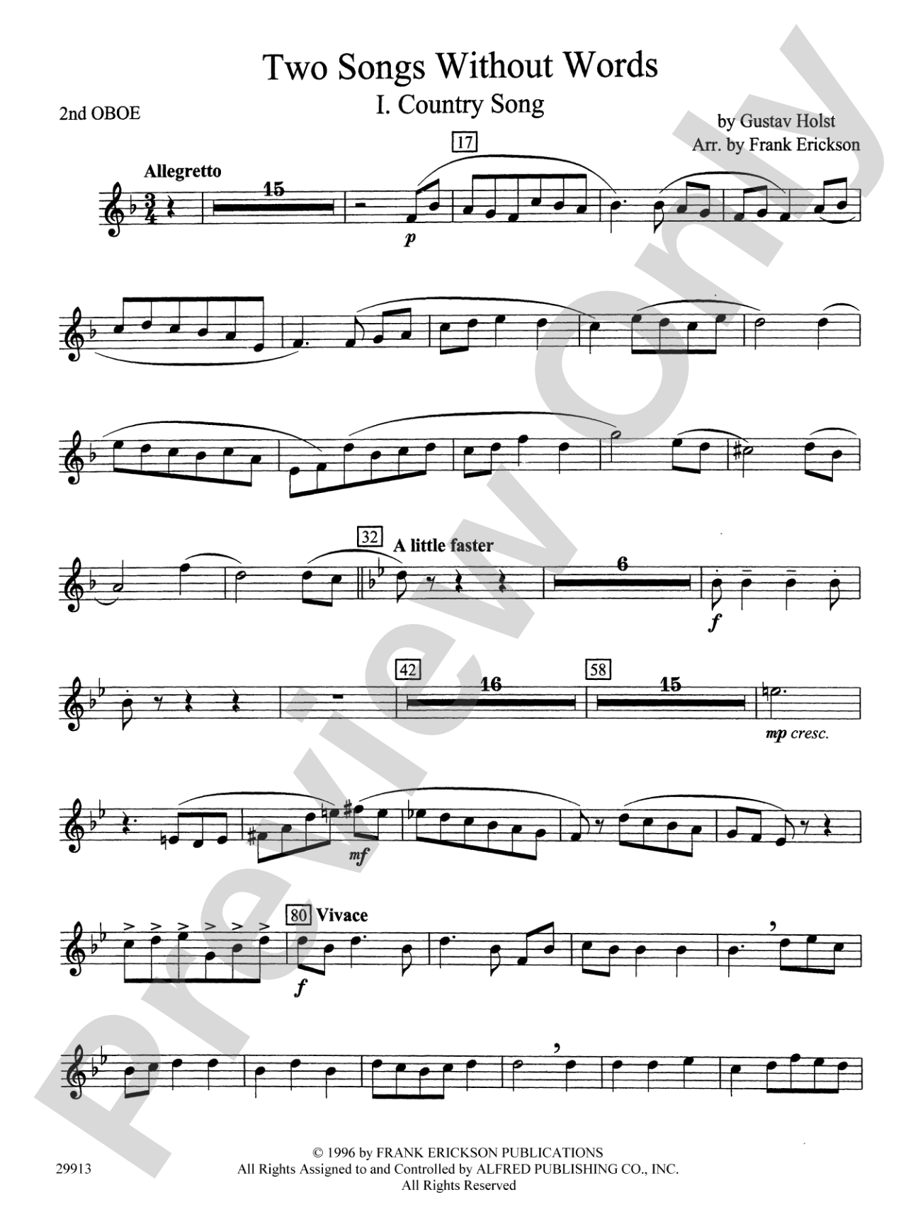 Two Songs Without Words: 2nd Oboe