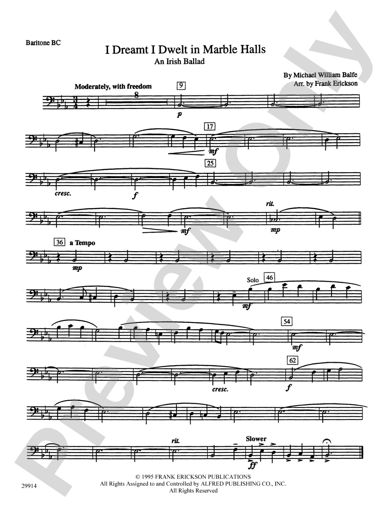 I Dreamt I Dwelt in Marble Halls: Baritone B.C.