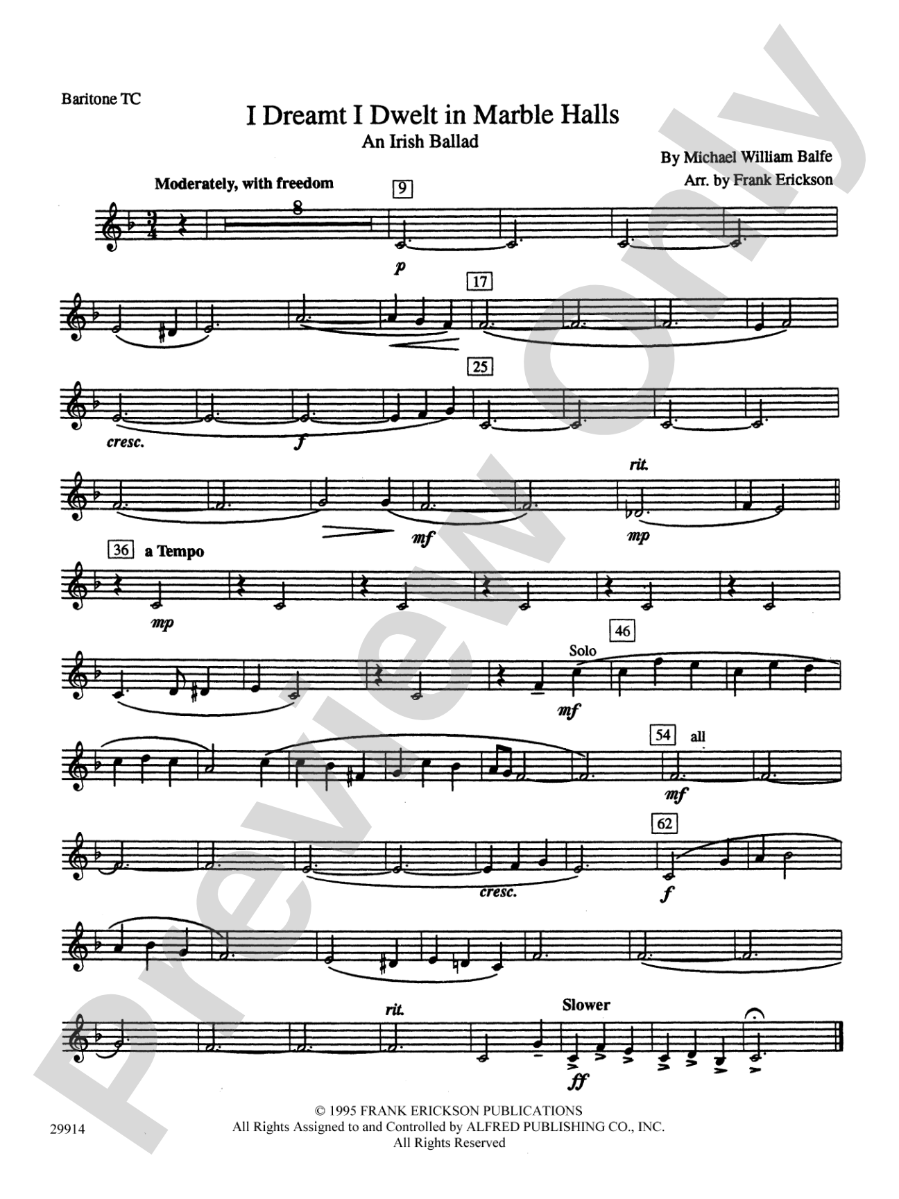 I Dreamt I Dwelt in Marble Halls: Baritone T.C.