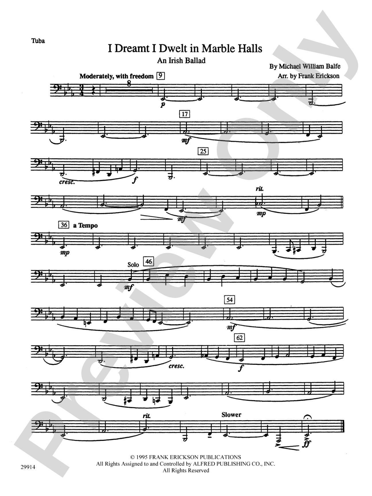 I Dreamt I Dwelt in Marble Halls: Tuba