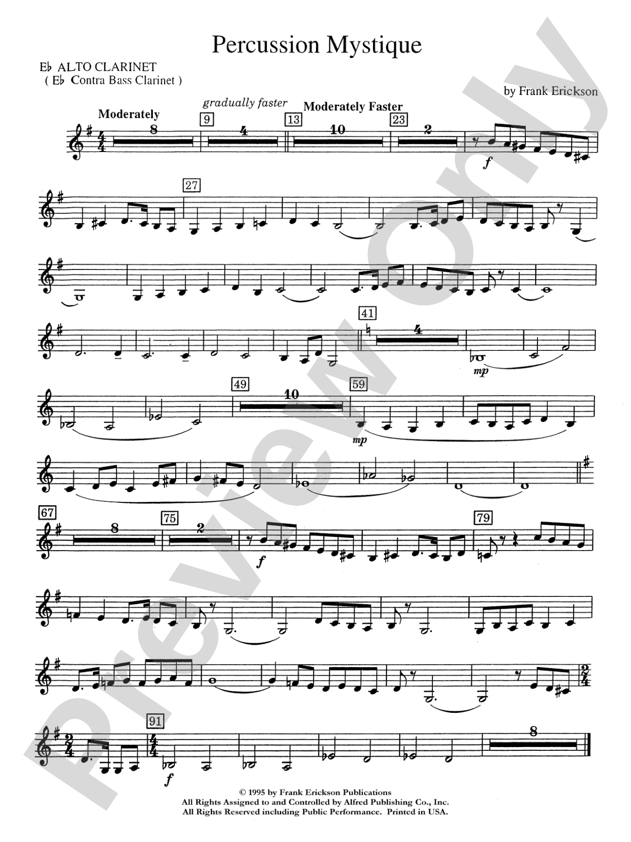 Percussion Mystique: E-flat Alto Clarinet