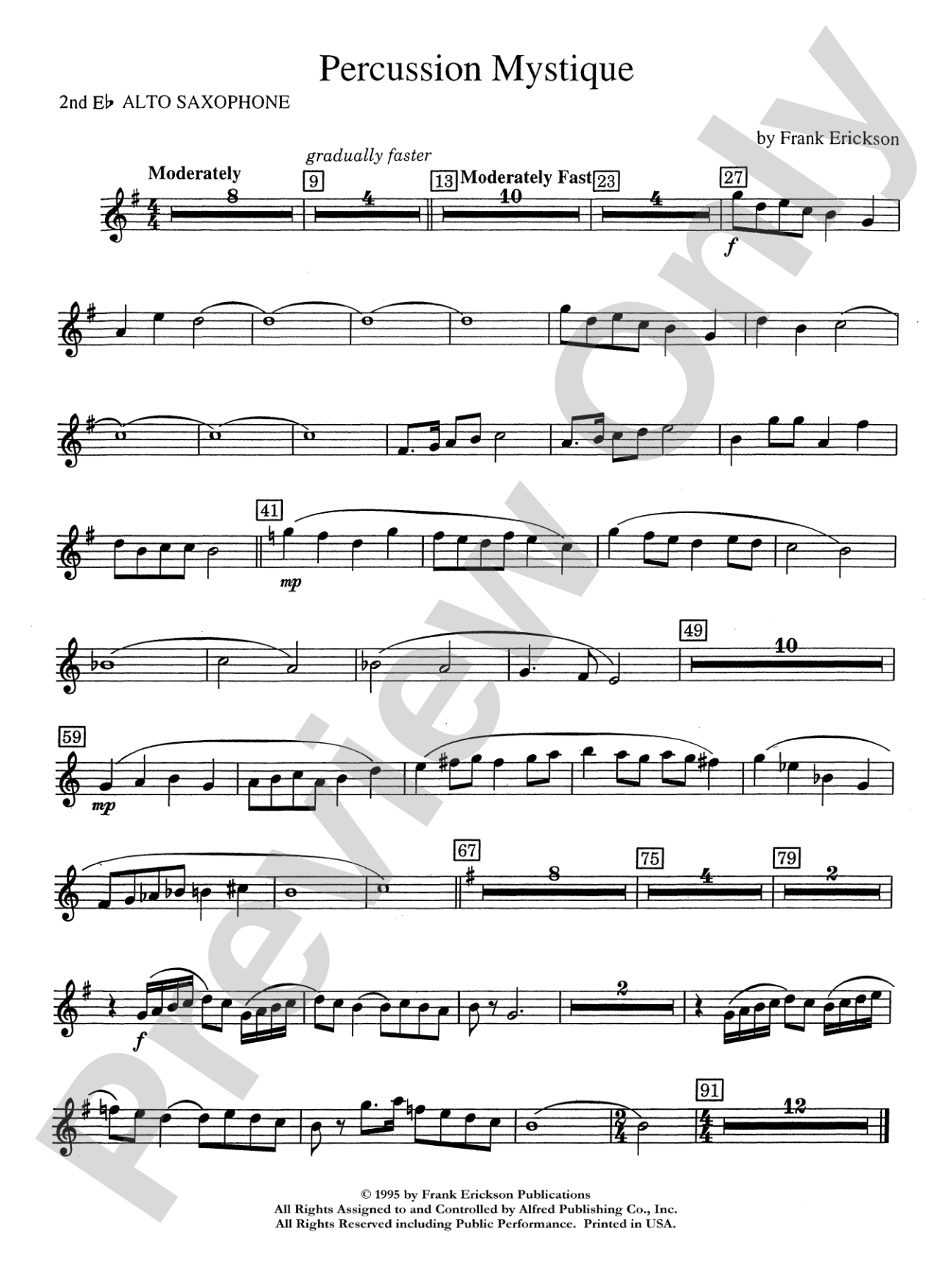 Percussion Mystique: 2nd E-flat Alto Saxophone