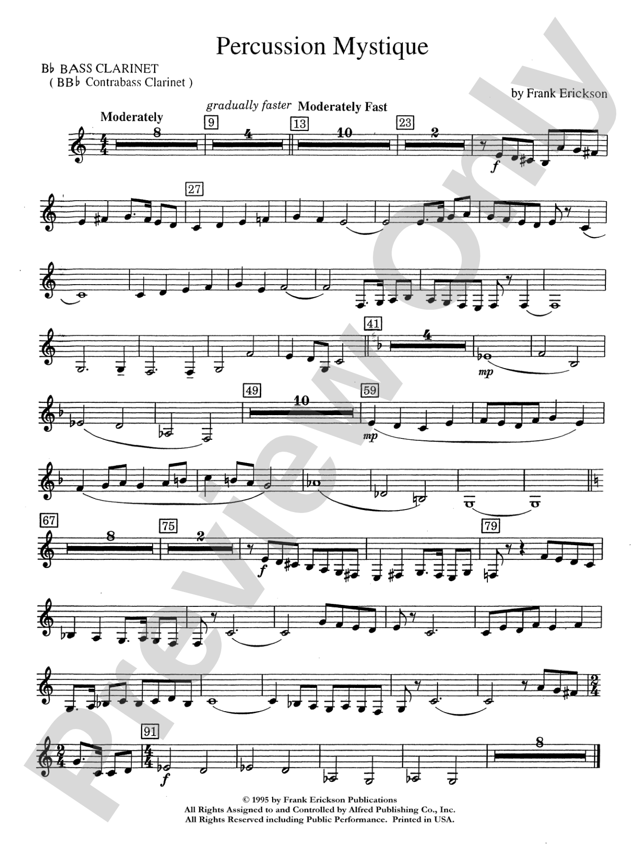 Percussion Mystique: B-flat Bass Clarinet