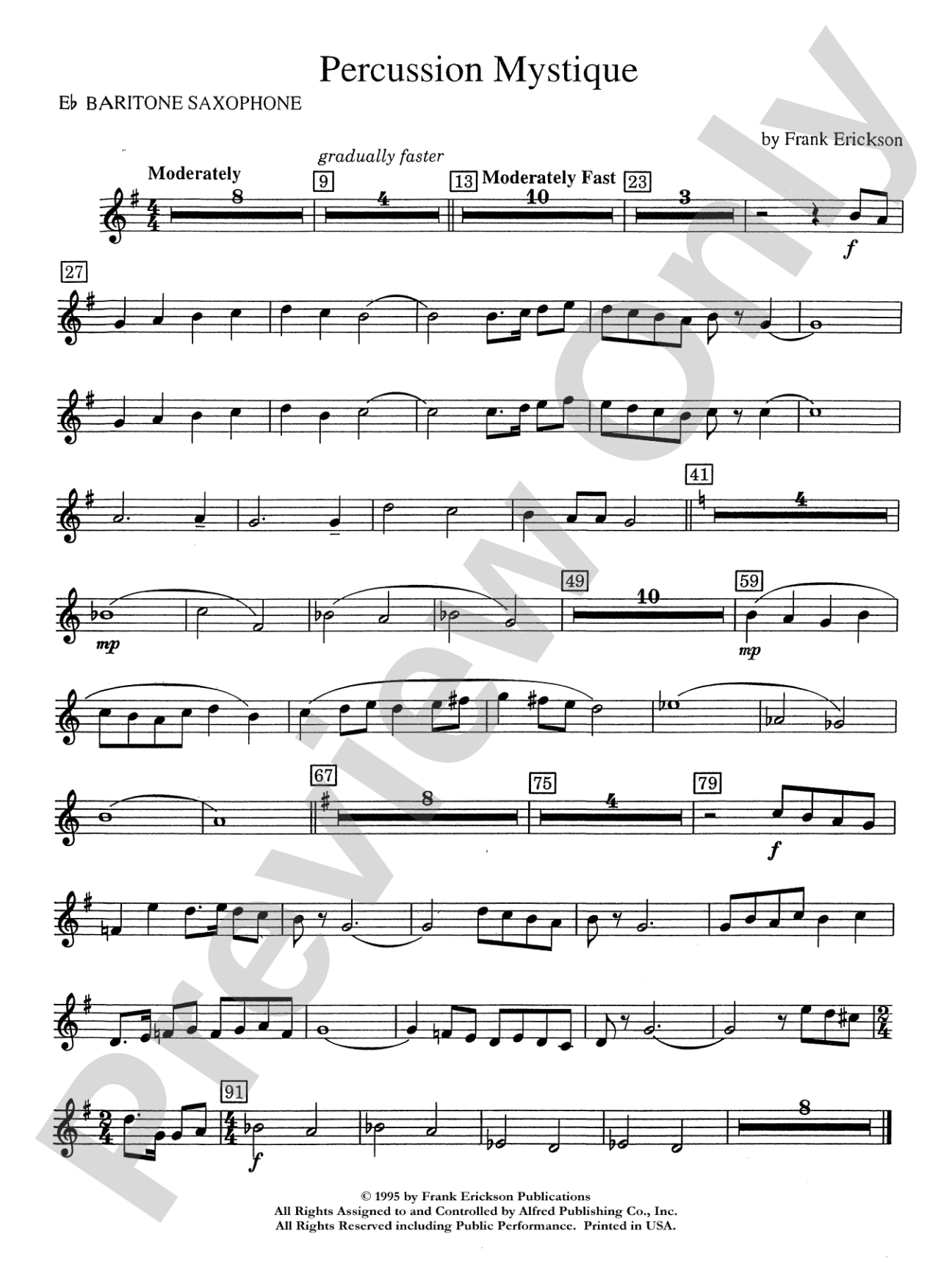 Percussion Mystique: E-flat Baritone Saxophone