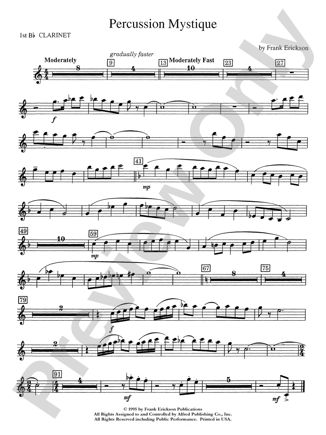 Percussion Mystique: 1st B-flat Clarinet