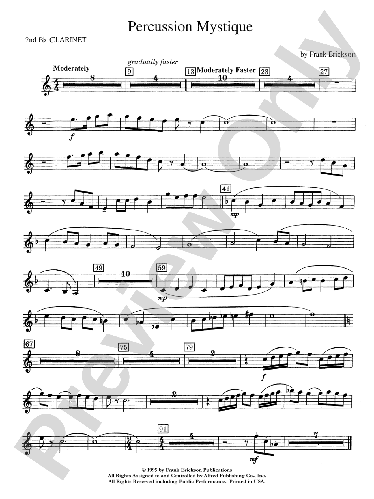 Percussion Mystique: 2nd B-flat Clarinet