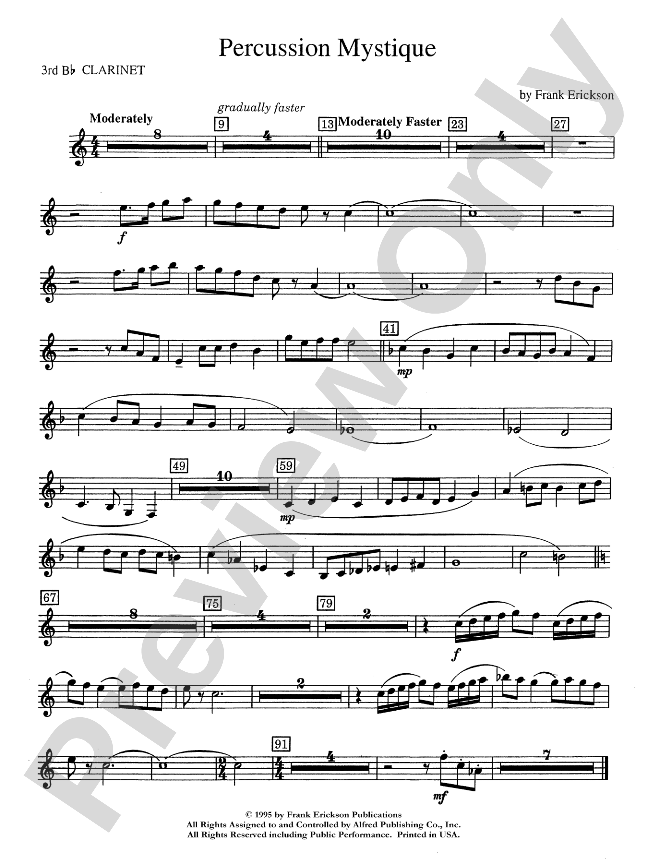 Percussion Mystique: 3rd B-flat Clarinet