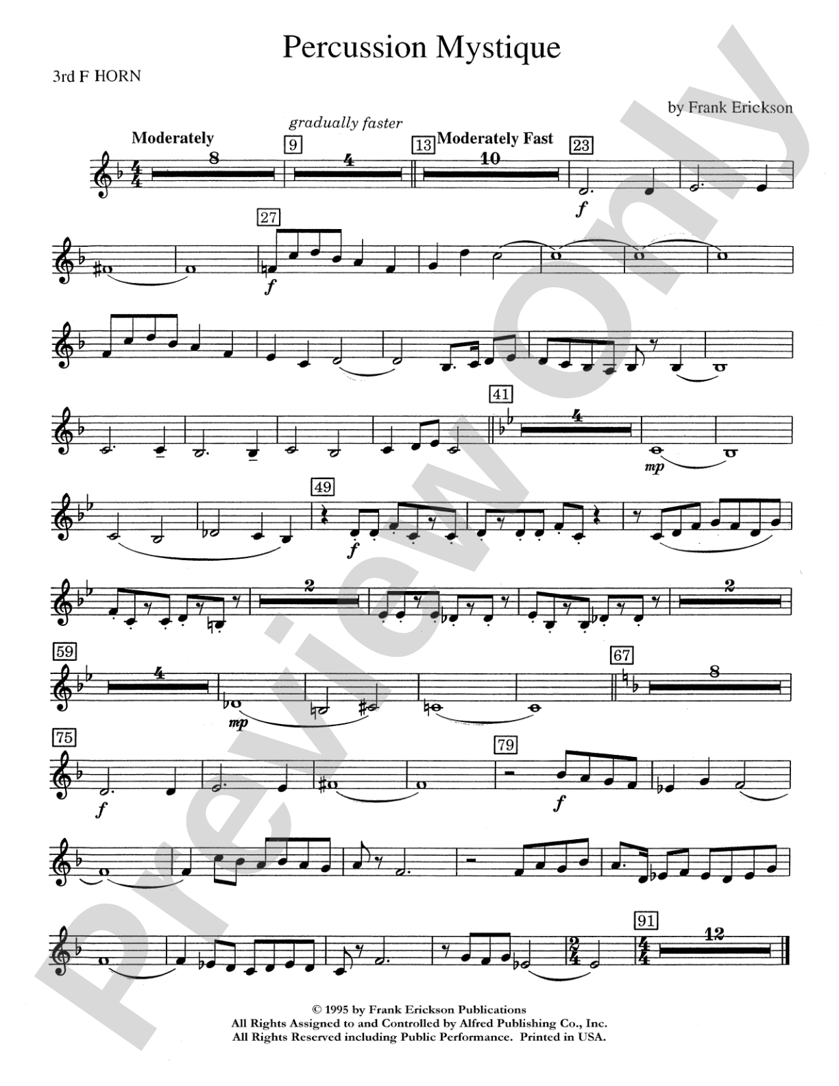 Percussion Mystique: 3rd F Horn