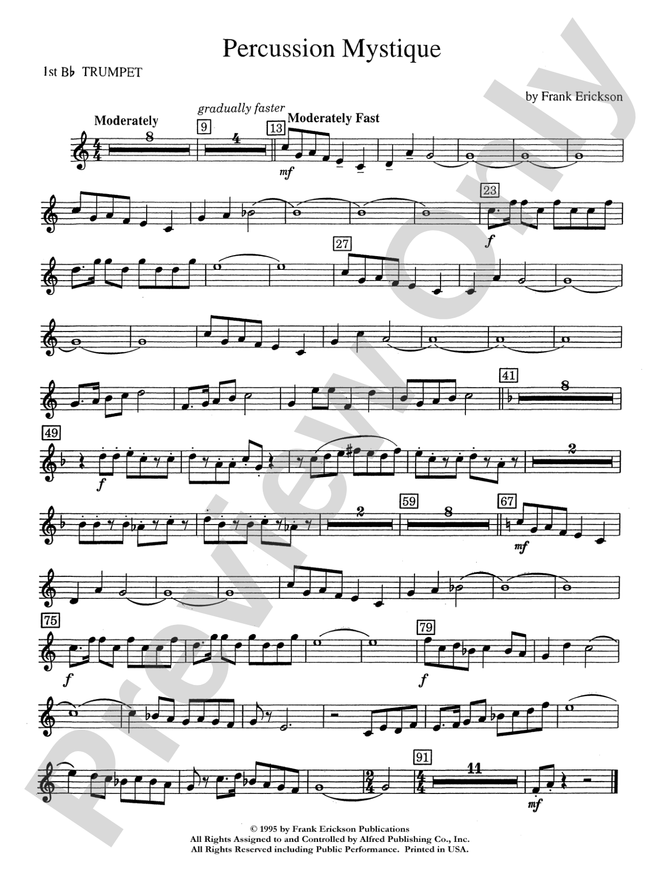 Percussion Mystique: 1st B-flat Trumpet