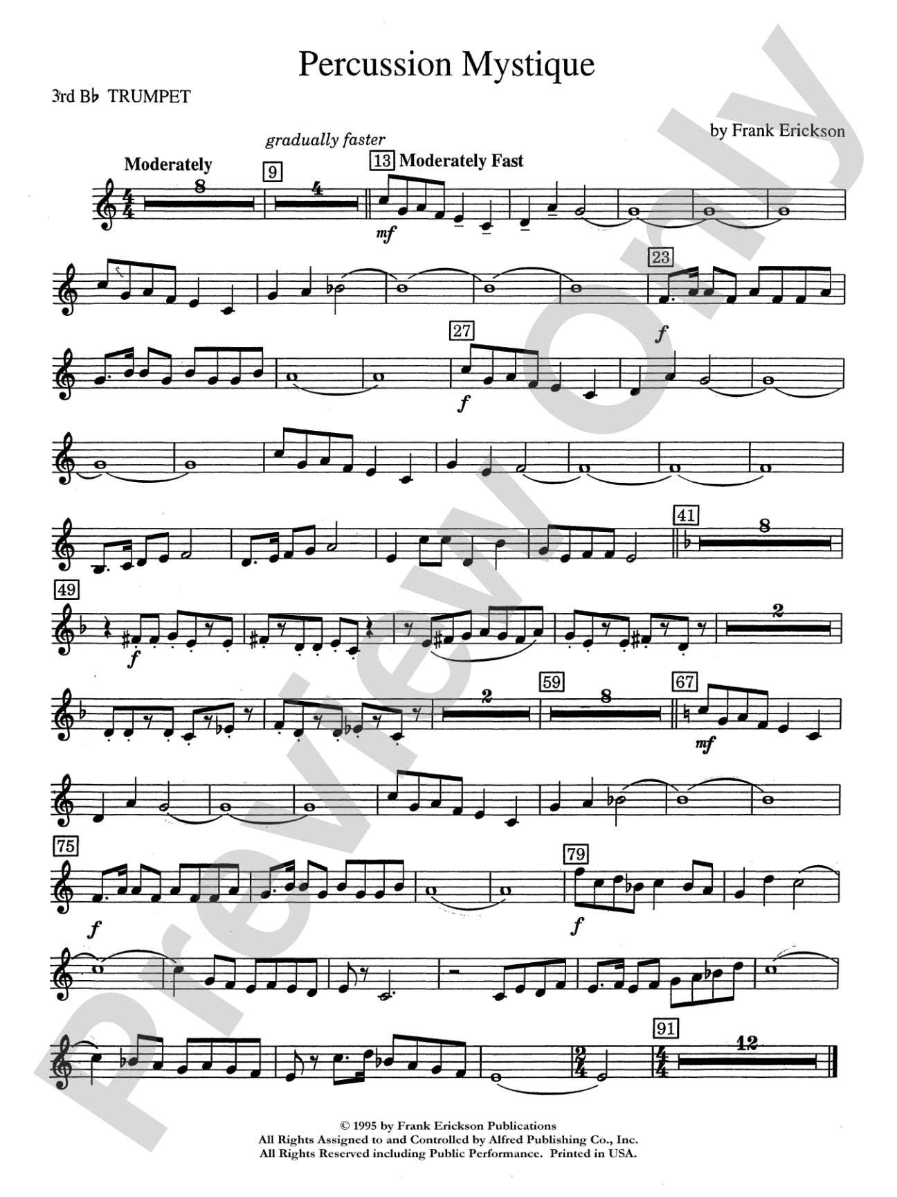 Percussion Mystique: 3rd B-flat Trumpet