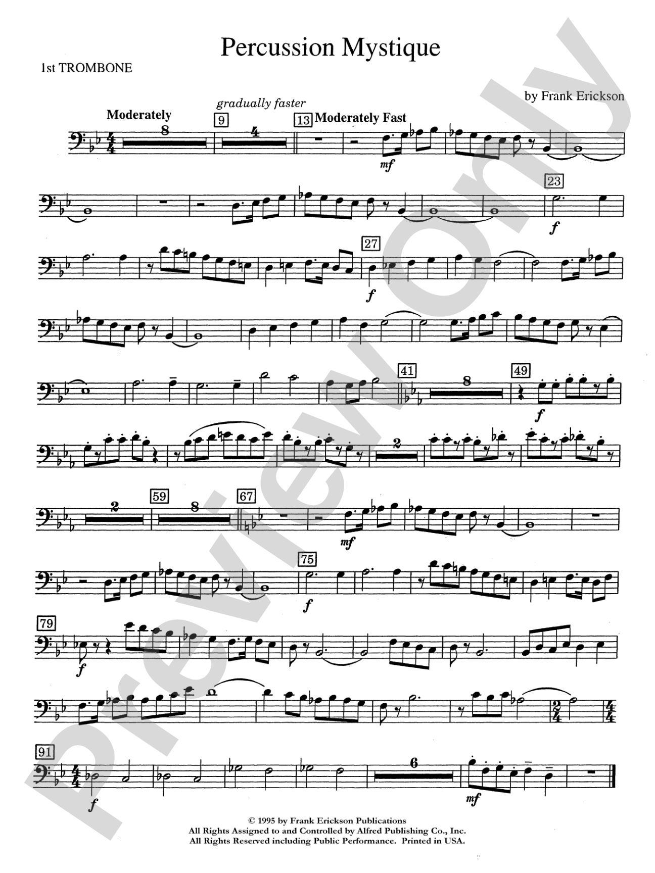 Percussion Mystique: 1st Trombone