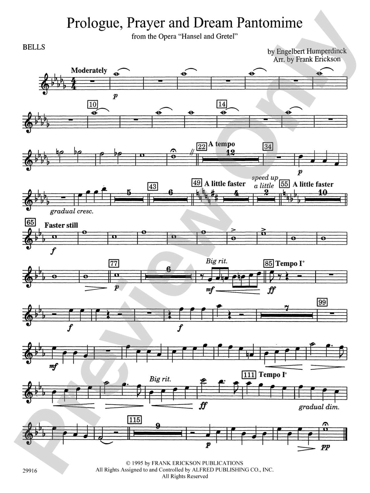 Prologue Prayer and Dream Pantomime (from the opera Hansel and Gretel): Bells