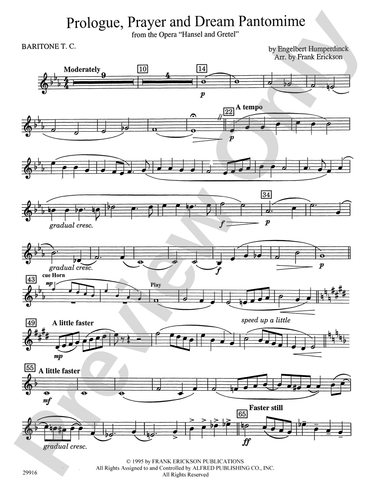 Prologue Prayer and Dream Pantomime (from the opera Hansel and Gretel): Baritone T.C.