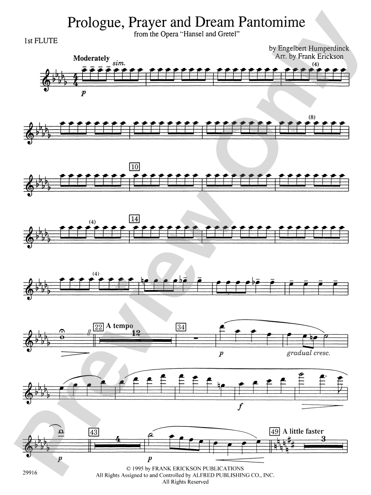 Prologue Prayer and Dream Pantomime (from the opera Hansel and Gretel): Flute