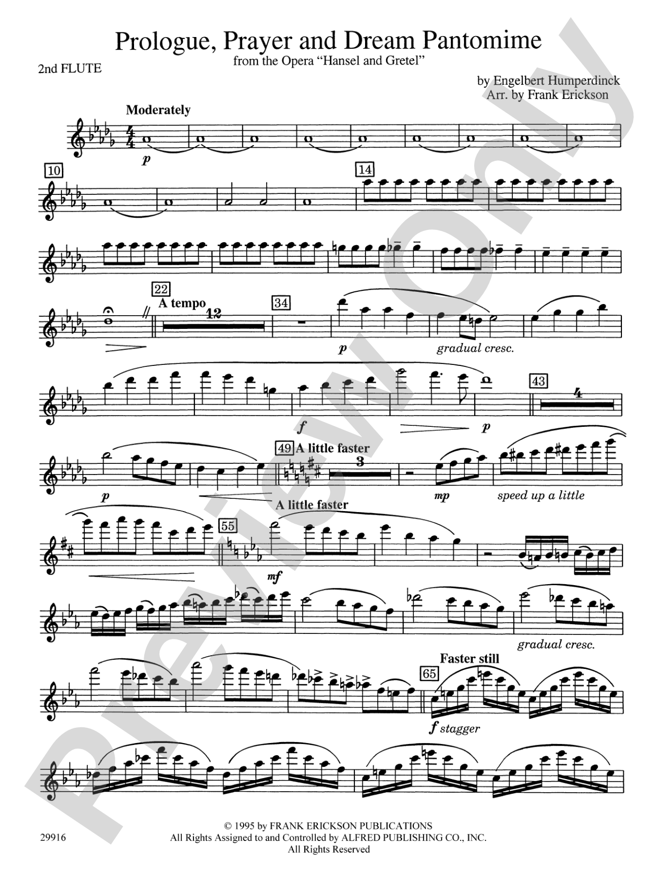 Prologue Prayer and Dream Pantomime (from the opera Hansel and Gretel): 2nd Flute