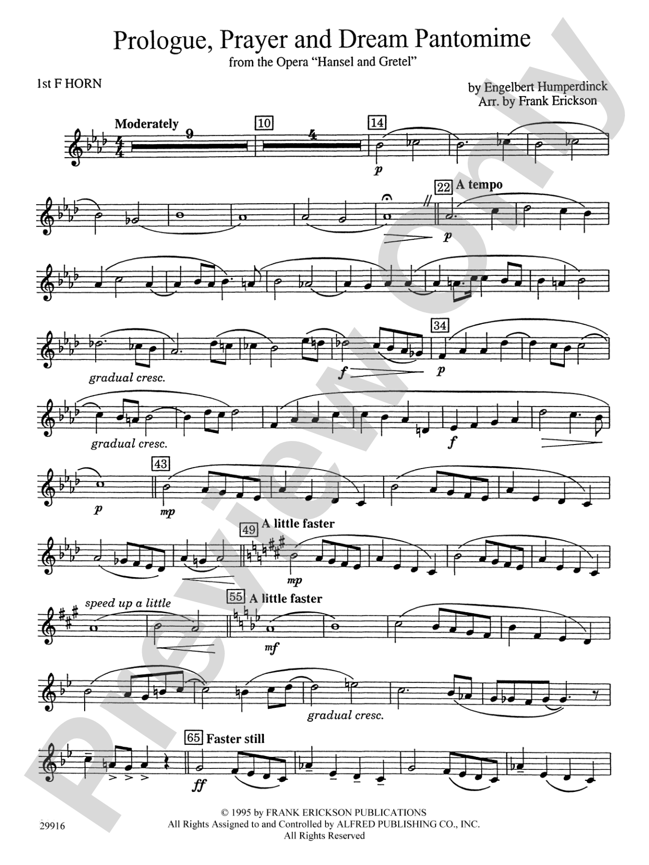 Prologue Prayer and Dream Pantomime (from the opera Hansel and Gretel): 1st F Horn