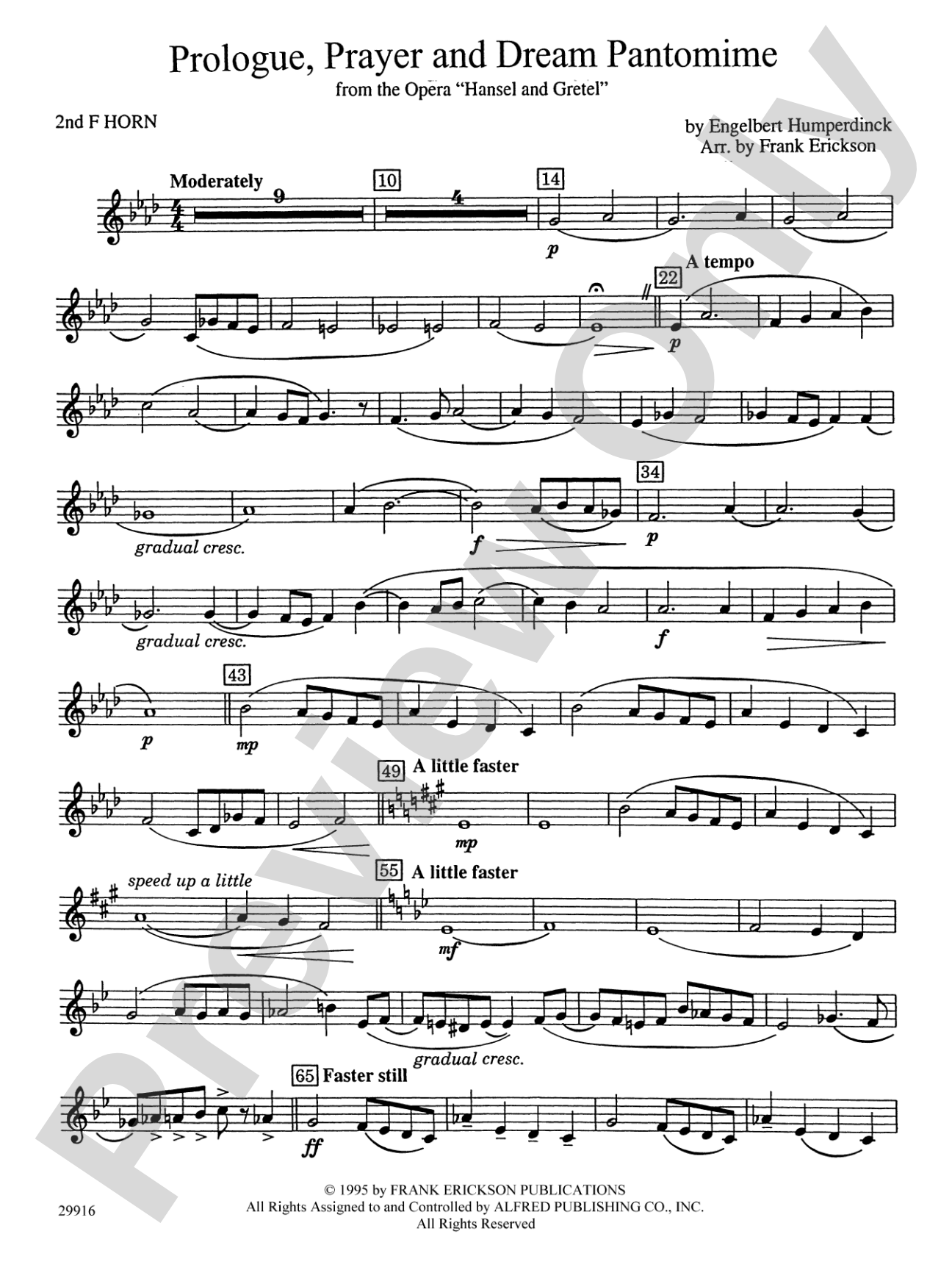 Prologue Prayer and Dream Pantomime (from the opera Hansel and Gretel): 2nd F Horn