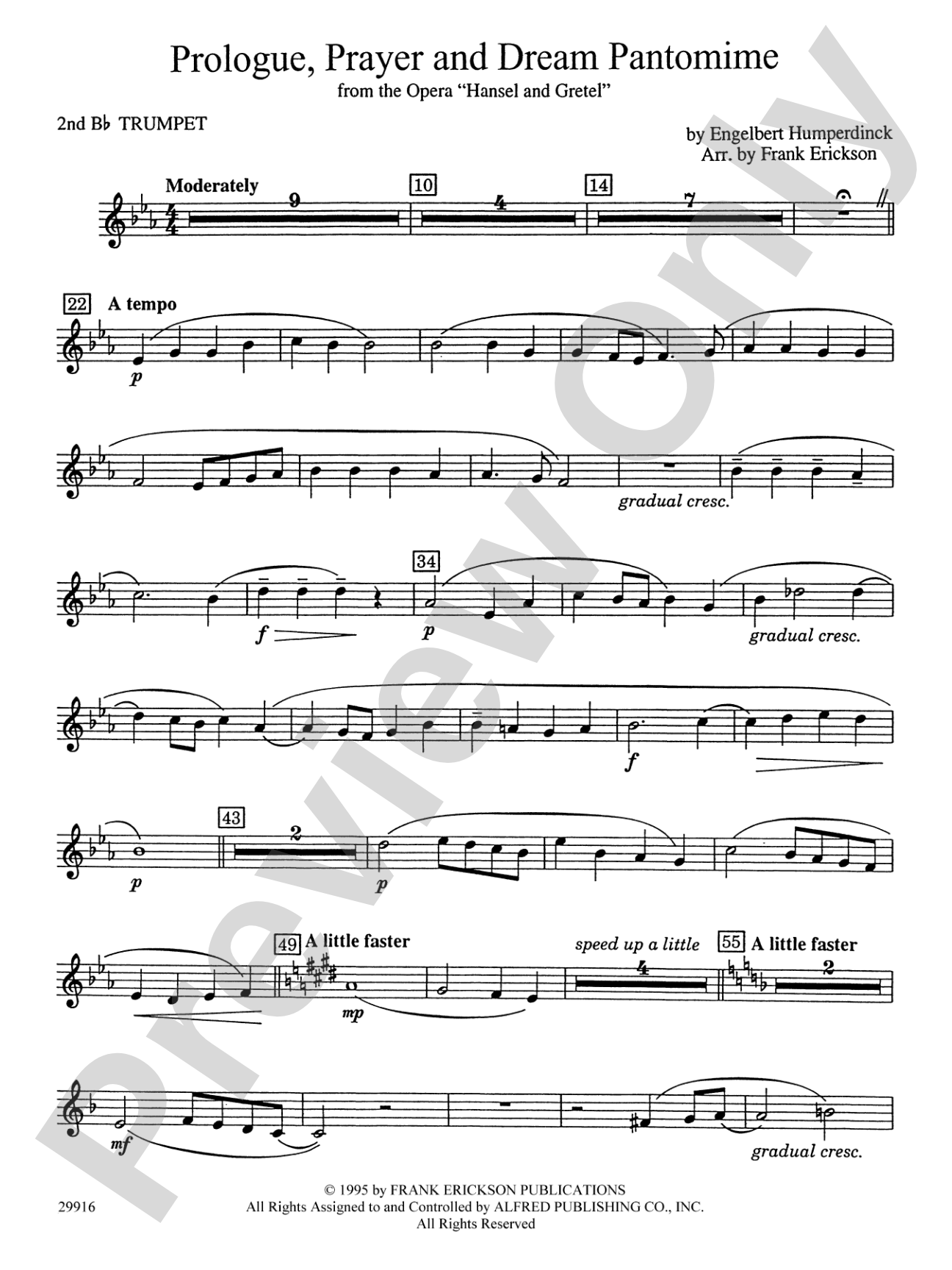 Prologue Prayer and Dream Pantomime (from the opera Hansel and Gretel): 2nd B-flat Trumpet