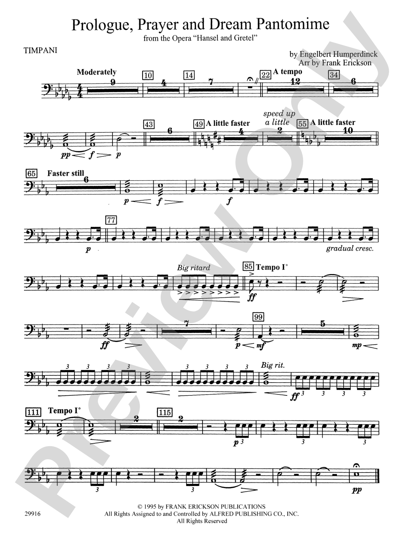 Prologue Prayer and Dream Pantomime (from the opera Hansel and Gretel): Timpani