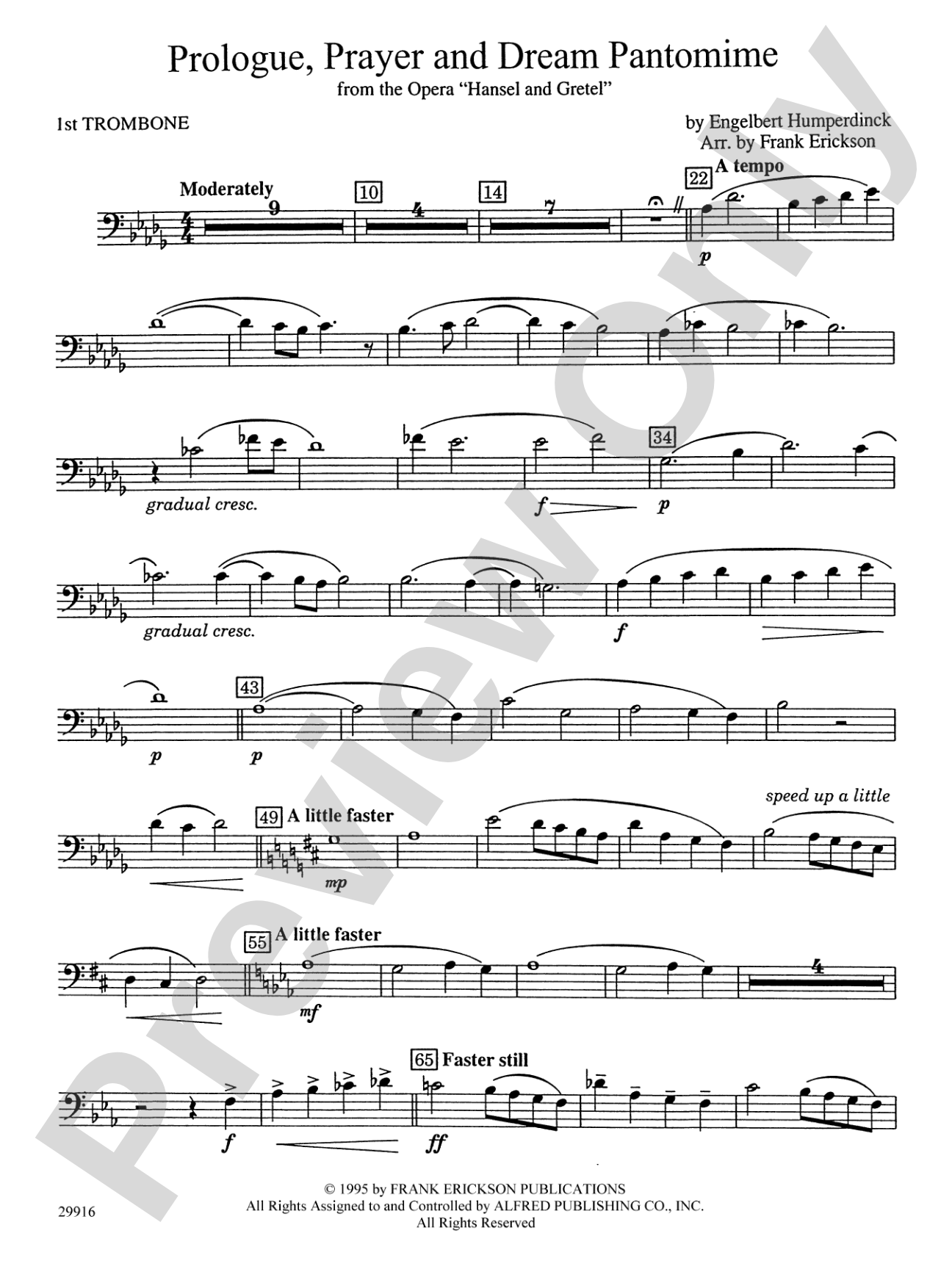 Prologue Prayer and Dream Pantomime (from the opera Hansel and Gretel): 1st Trombone