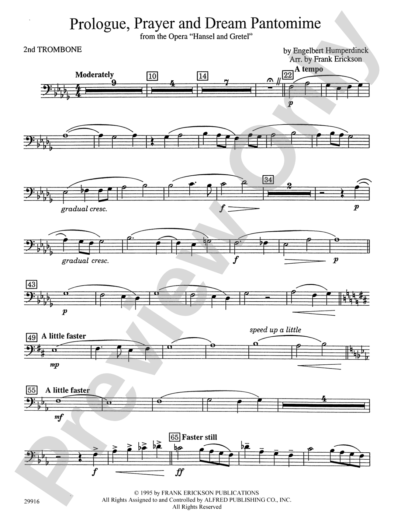 Prologue Prayer and Dream Pantomime (from the opera Hansel and Gretel): 2nd Trombone