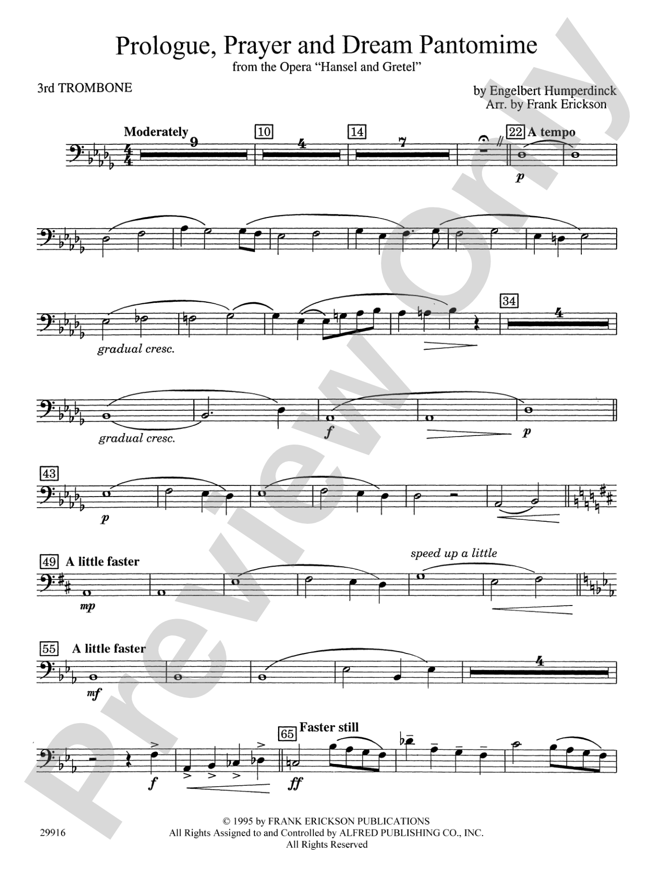 Prologue Prayer and Dream Pantomime (from the opera Hansel and Gretel): 3rd Trombone