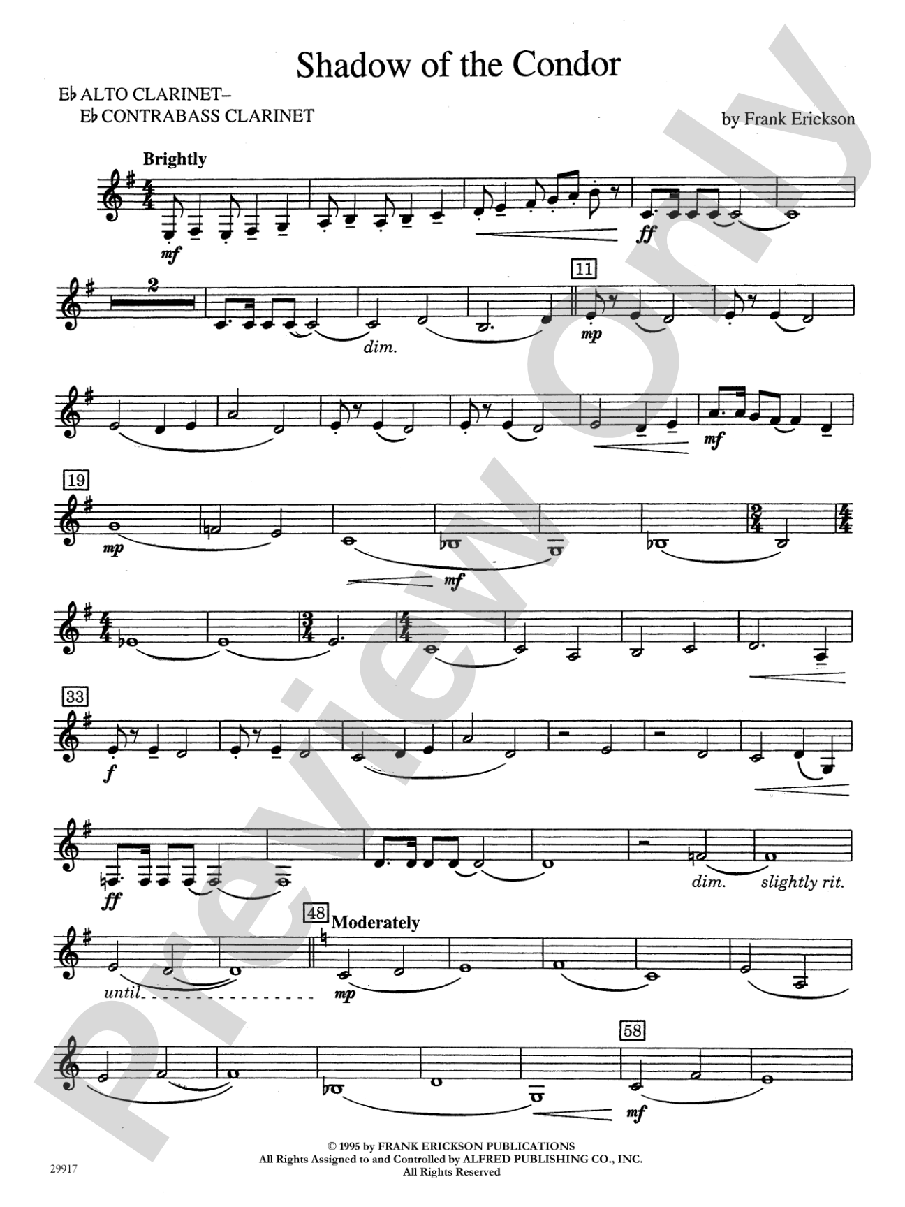 Shadow of the Condor: E-flat Alto Clarinet