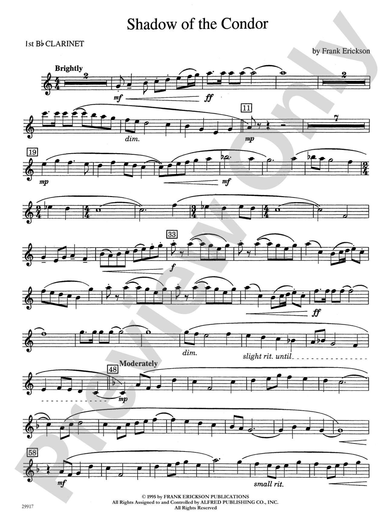 Shadow of the Condor: 1st B-flat Clarinet